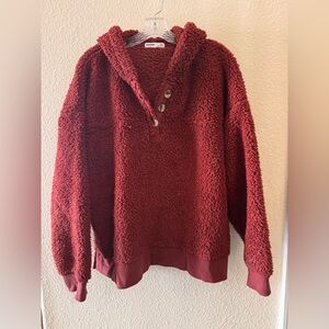 Sonoma Brick Red Sherpa Pullover